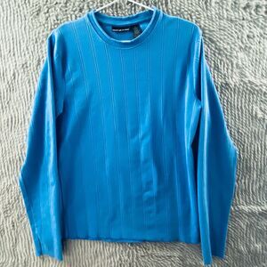 DKNY Jeans Men's Sweater Long Sleeve Pullover Crew Neck Light Blue Medium